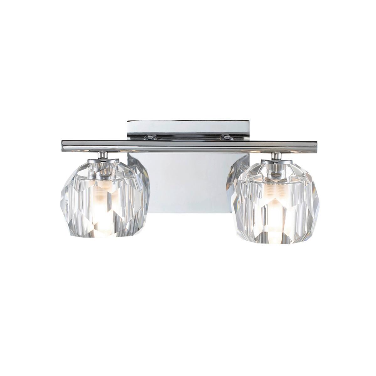 Bad-Wandleuchte Ip44 2-Flammig Chromfarben - Chromfarben, Design, Glas/Metall (33.4/16,6/15,2cm) - Elstead Lighting