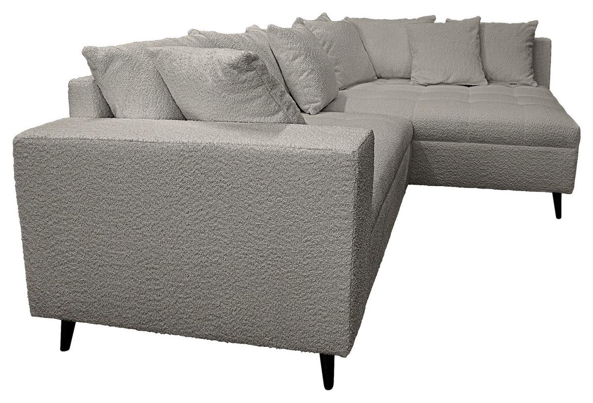 Ecksofa Pruno Dunkelgrau S: 247x174 Cm - Dunkelgrau/Schwarz, Design, Textil (247/174cm) - MID.YOU