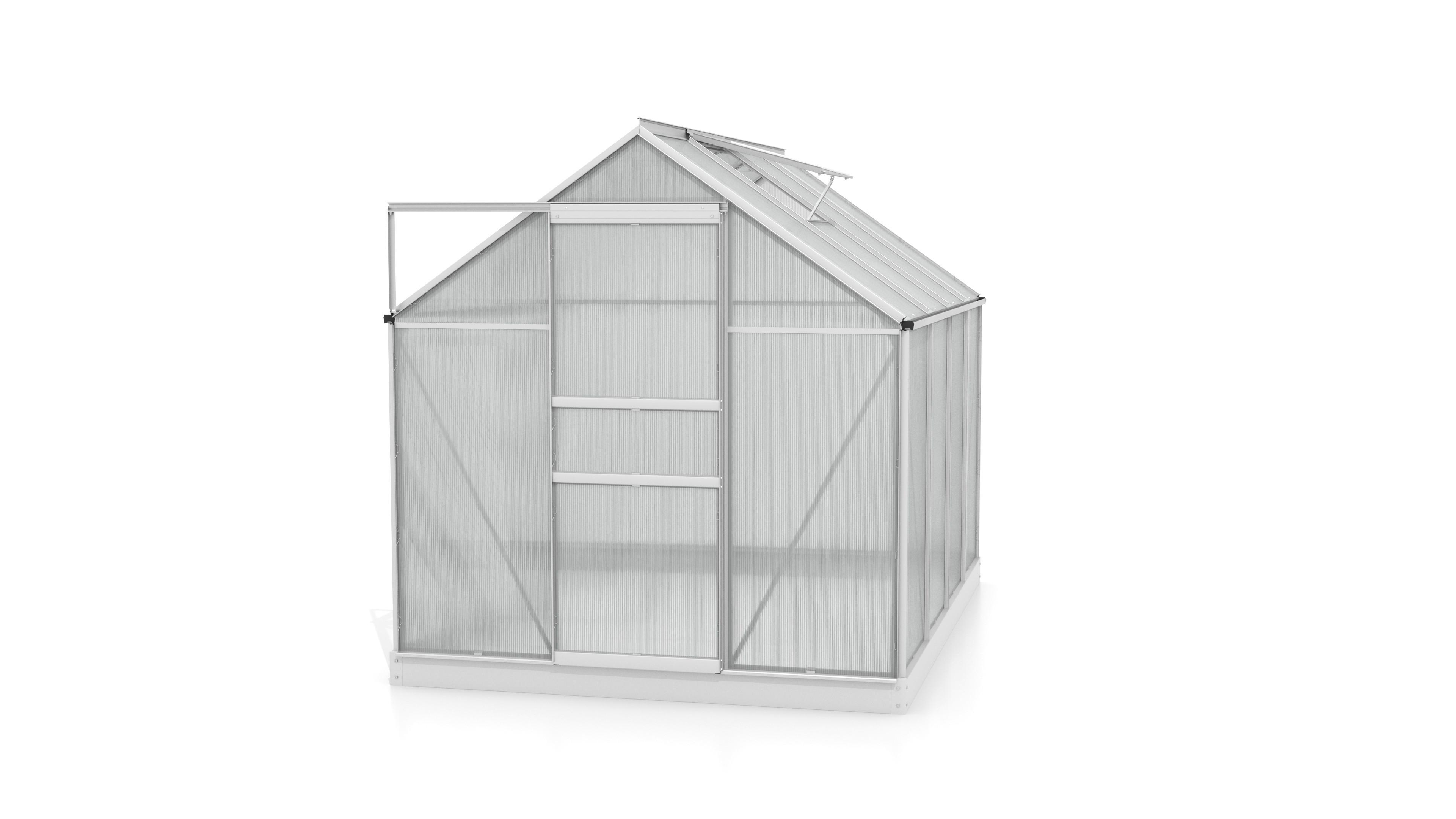 Gewächshausbausatz Comet 5000 5 m2 Metall/Kunststoff - Alufarben, Basics, Kunststoff/Metall (195/209,5/257cm)