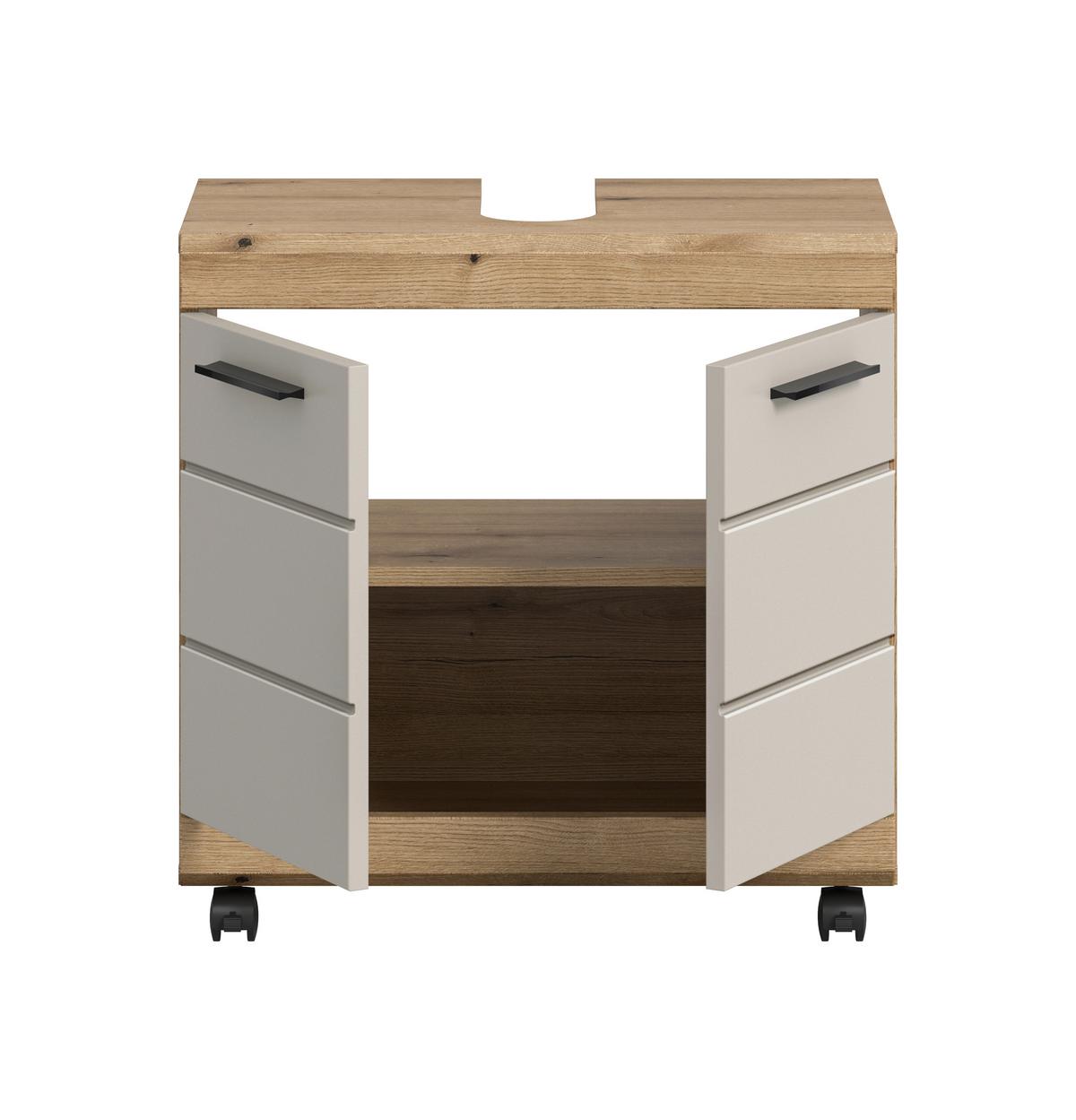 Waschbeckenunterschrank Scout Eichefarben/Kaschmir B: 60cm - Kaschmir/Eichefarben, Trend, Holzwerkstoff (60/60/34cm) - MID.YOU