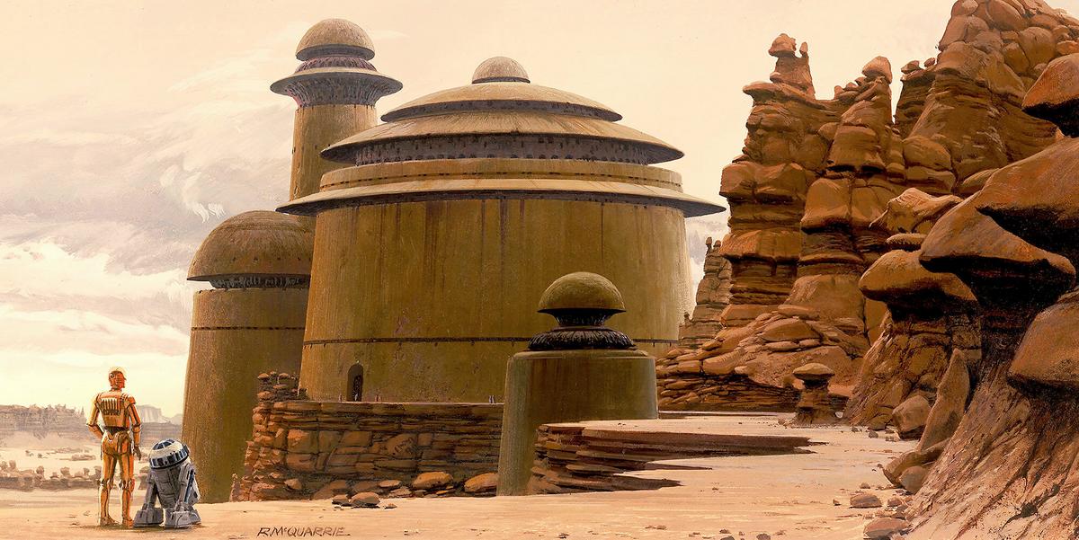 Fototapete Star Wars Jabbas Palace - Gelb/Braun, Trend, Textil (500/250cm)