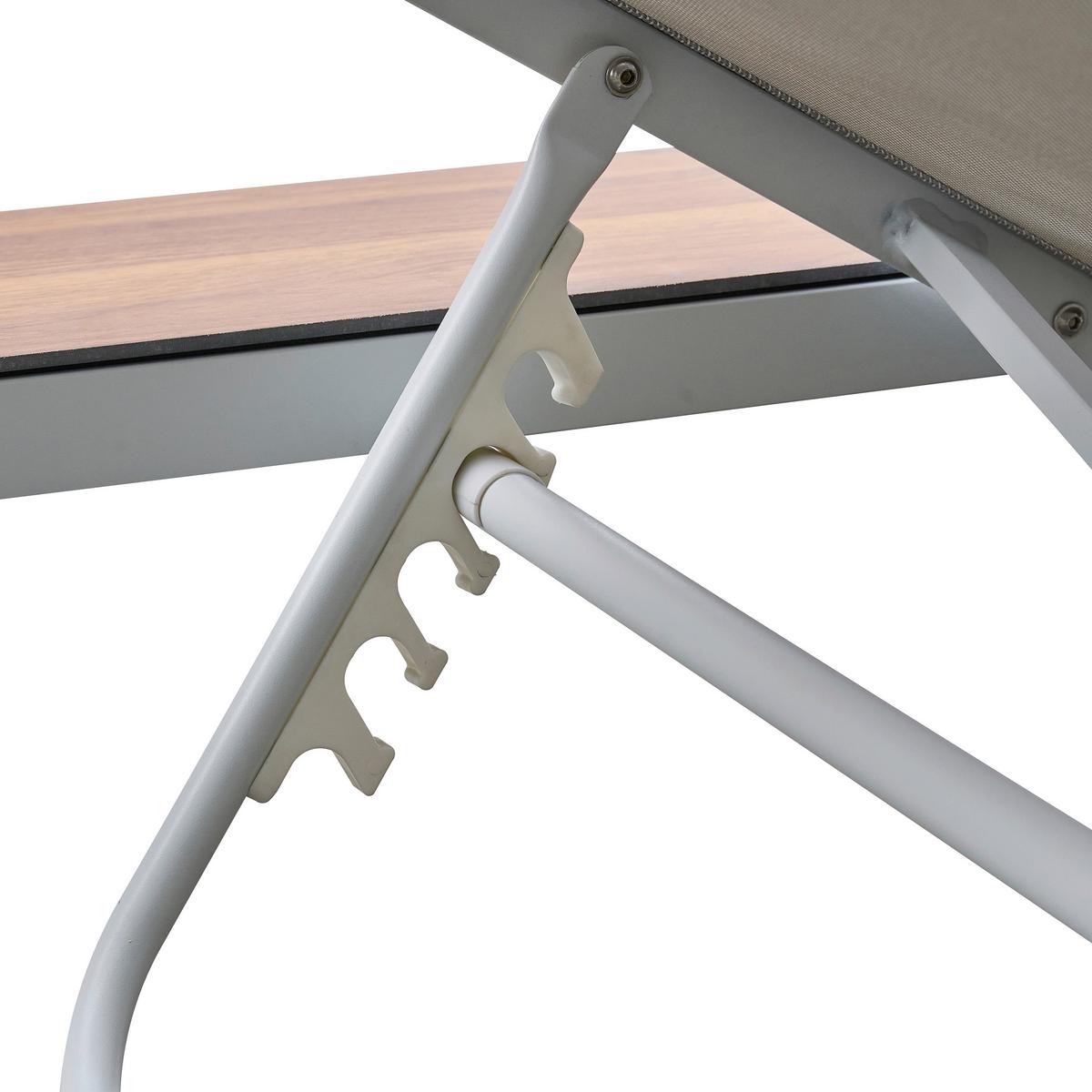 Gartenliege Kira - Eichefarben/Weiß, LIFESTYLE, Textil/Metall (200/89/32,5cm) - Ambia Garden