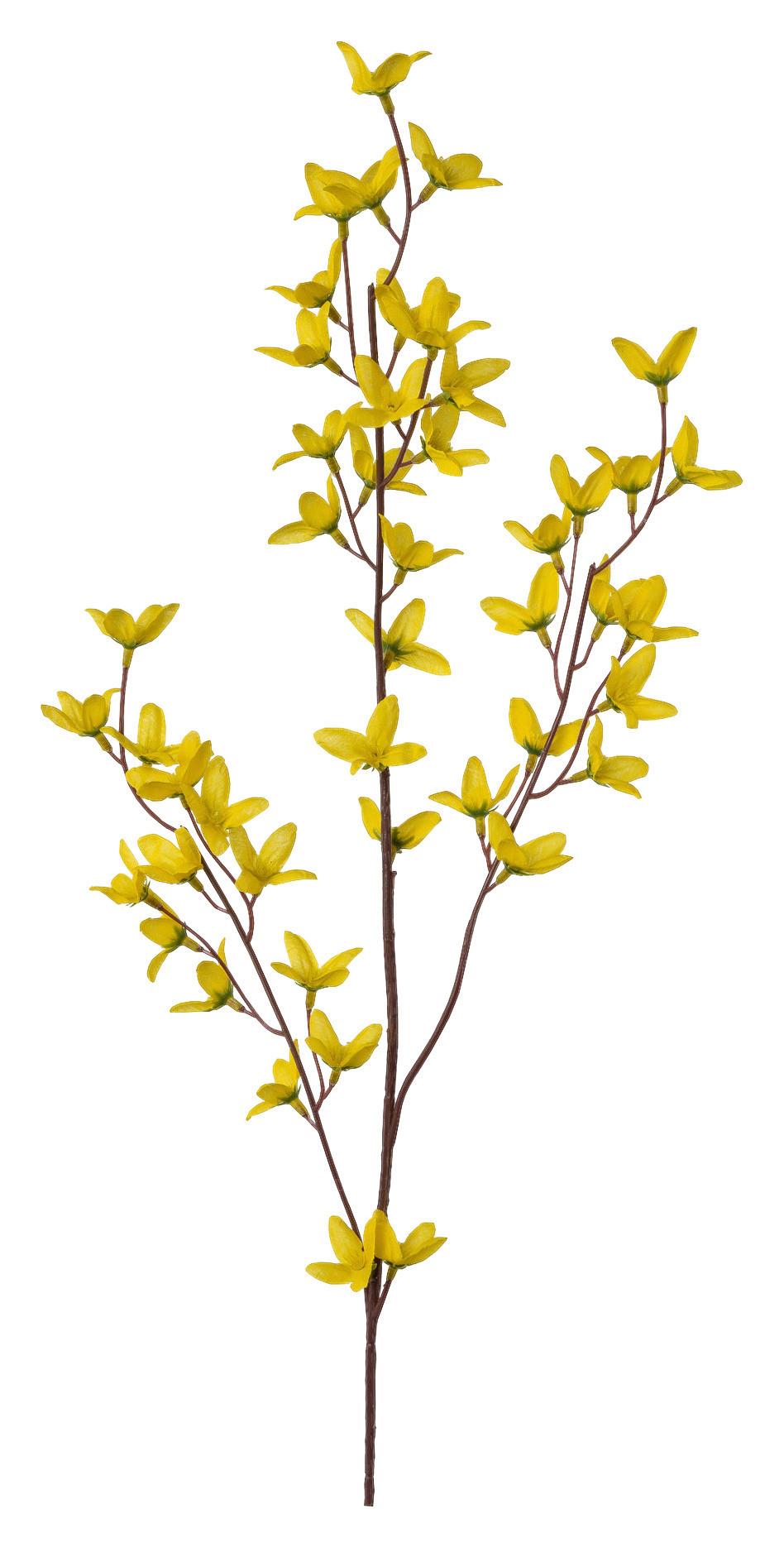 Kunstpflanze Forsythie Gelb L: 84 cm - Gelb/Grün, Basics, Kunststoff/Textil (84cm)