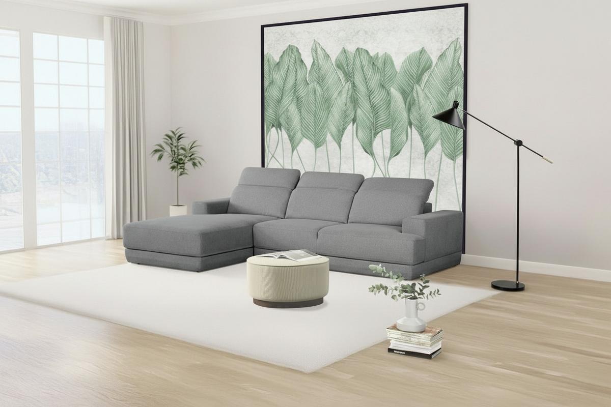 Ecksofa Frans Grau S: 204 Cm - Schwarz/Grau, Design, Textil (204/293cm) - MID.YOU