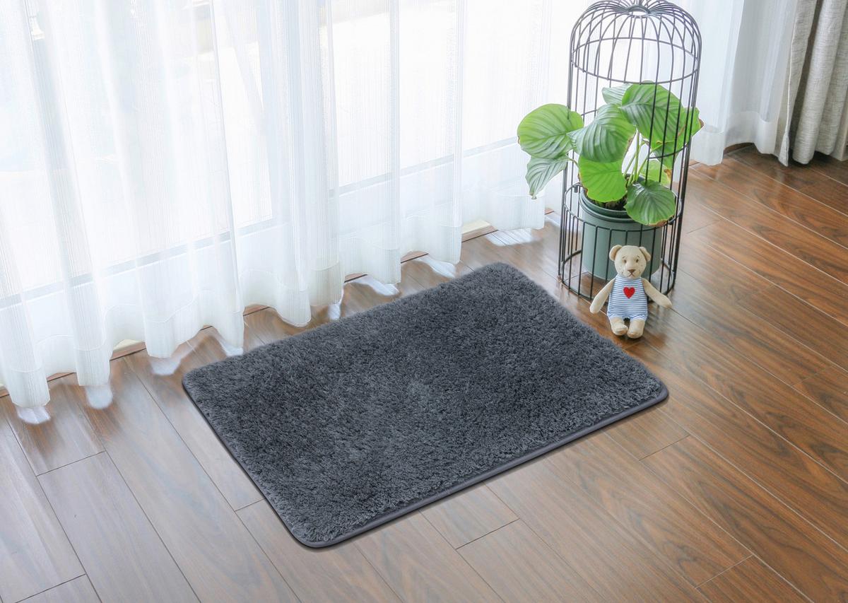 Badematte Theresa 50x80 Cm Anthrazit, Rutschhemmend - Anthrazit, MODERN, Textil (50/80cm) - Luca Bessoni