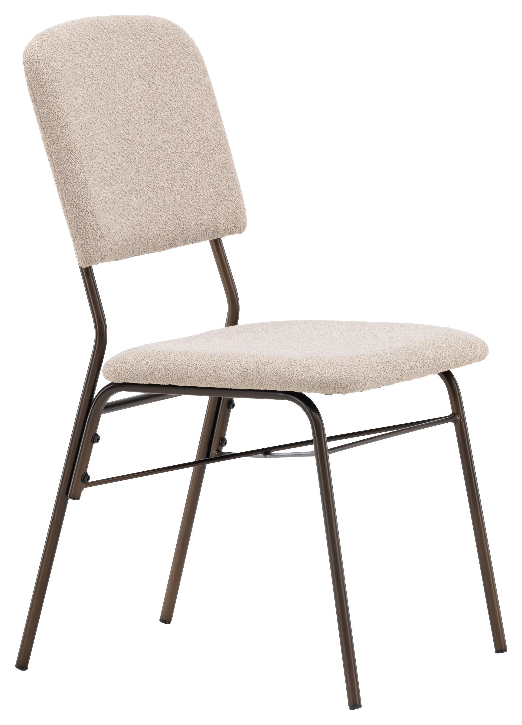 Stuhl-set Rosie Beige B: 48,5 Cm - Beige/Braun, Design, Kunststoff/Textil (48.5/94/56cm) - Livetastic