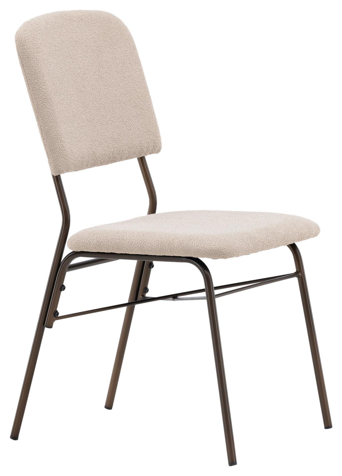 Stuhl-set Rosie Beige B: 48,5 Cm - Beige/Braun, Design, Kunststoff/Textil (48.5/94/56cm) - Livetastic