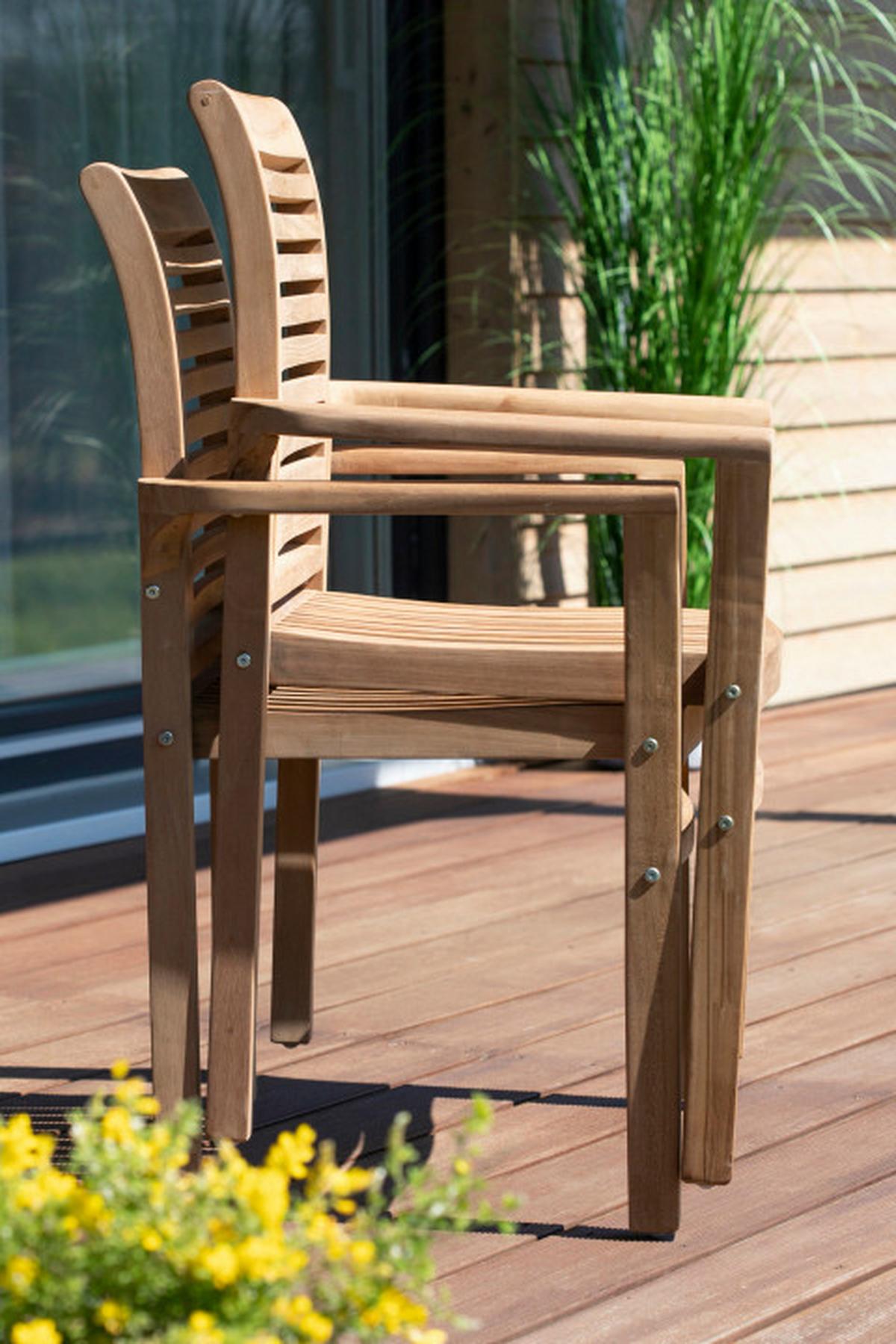 Gartensessel Woodie Stapelsessel Lamelle - Basics, Holz (63/92/52cm) - Gardenson