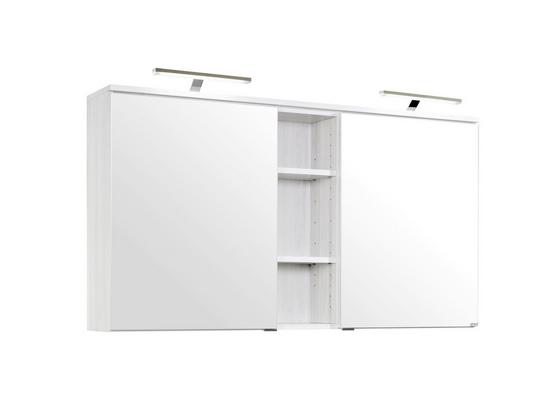 Spiegelschrank Mailand 120 cm Weiß - Weiß, MODERN, Holzwerkstoff (120/66/20cm) Spiegelschrank Mailand 120 cm Weiß - Weiß, MODERN, Holzwerkstoff (120/66/20cm)