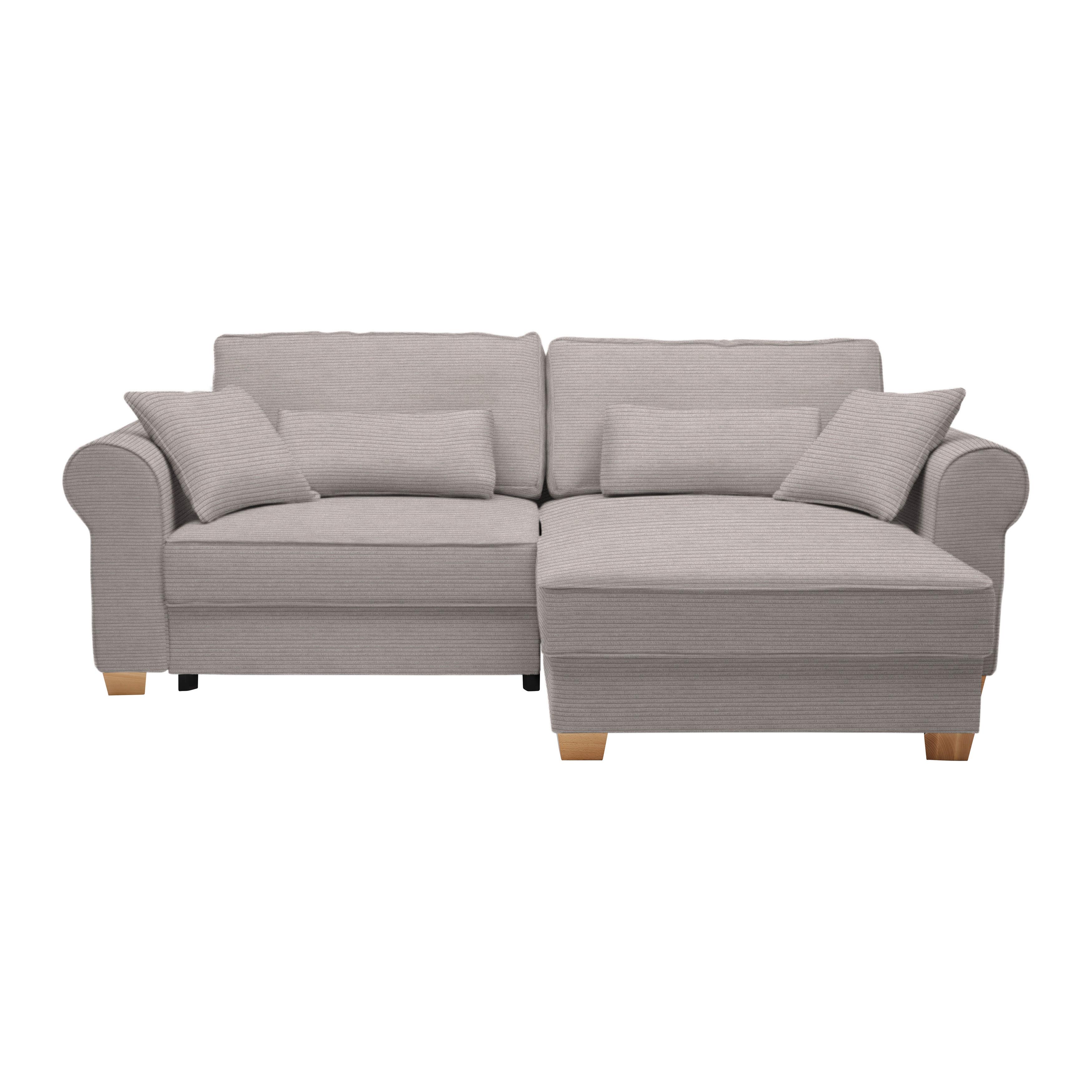 Sedací souprava ANGELO, oboustranná,šedý manšestr - šedá, Moderní, dřevo/kompozitní dřevo (255/92/185cm) - Mömax