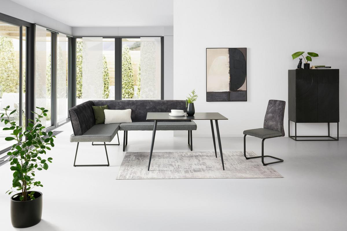 Schwingstuhl Rab Dunkelgrau Eisen Schwarz, B: 46 Cm - Dunkelgrau/Schwarz, KONVENTIONELL, Holz/Textil (46/94/62cm) - MID.YOU