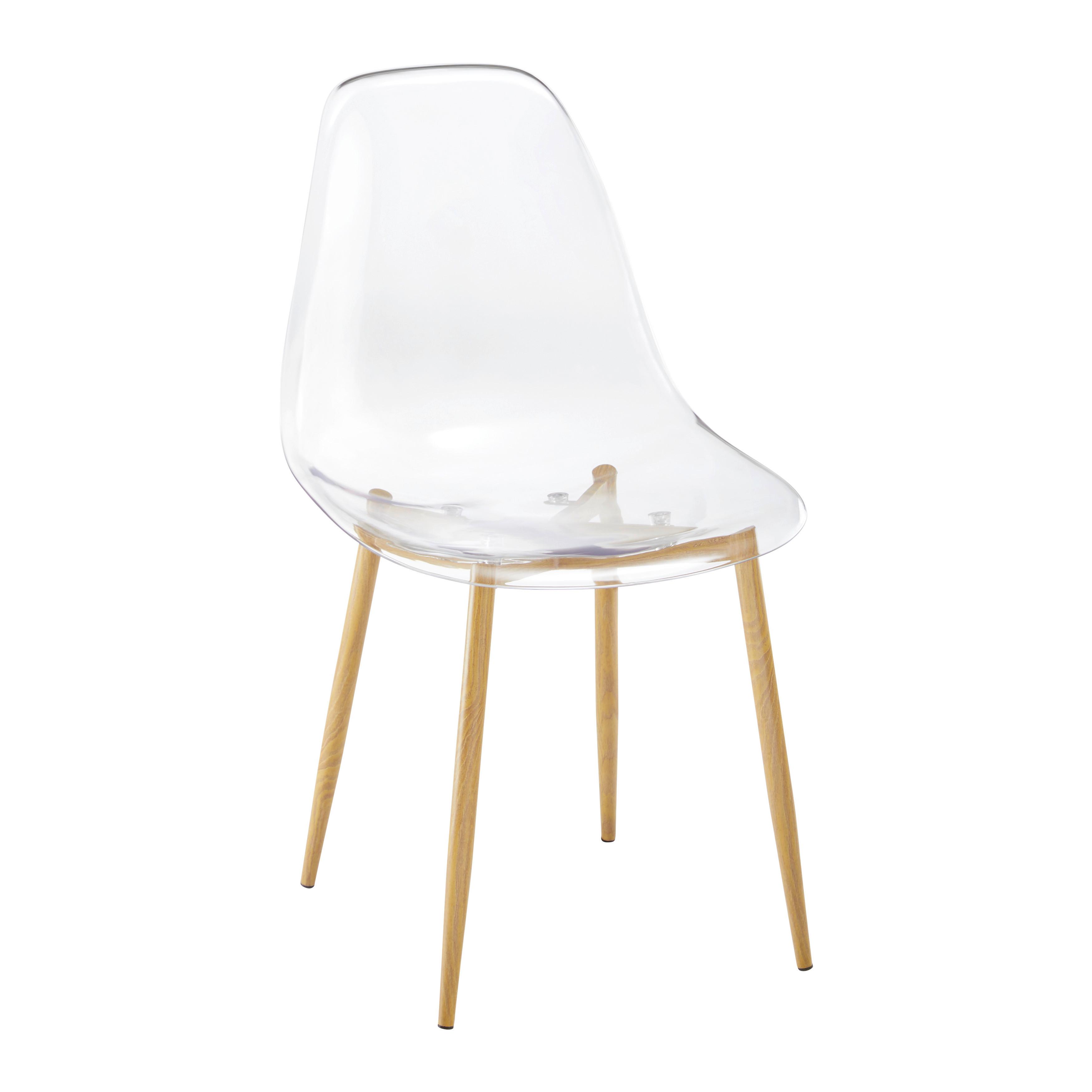 Transparentná stolička VINNIE - priehľadné/prírodná farba, Modern, kov/plast (47/83/52cm) - Bessagi Home