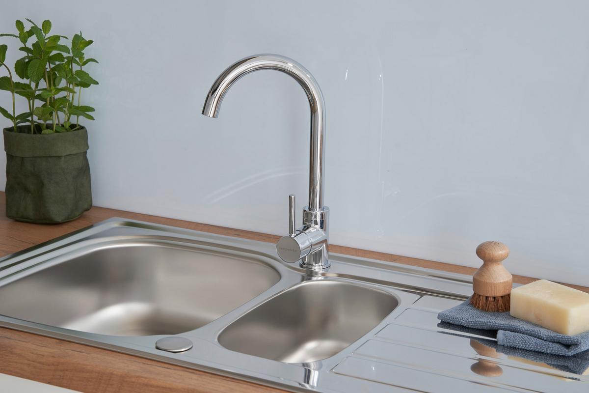 Spüle Respekta Edelstahl Bxt: 100x50 cm - Edelstahlfarben, MODERN, Metall (100/17,5/50cm) - Respekta