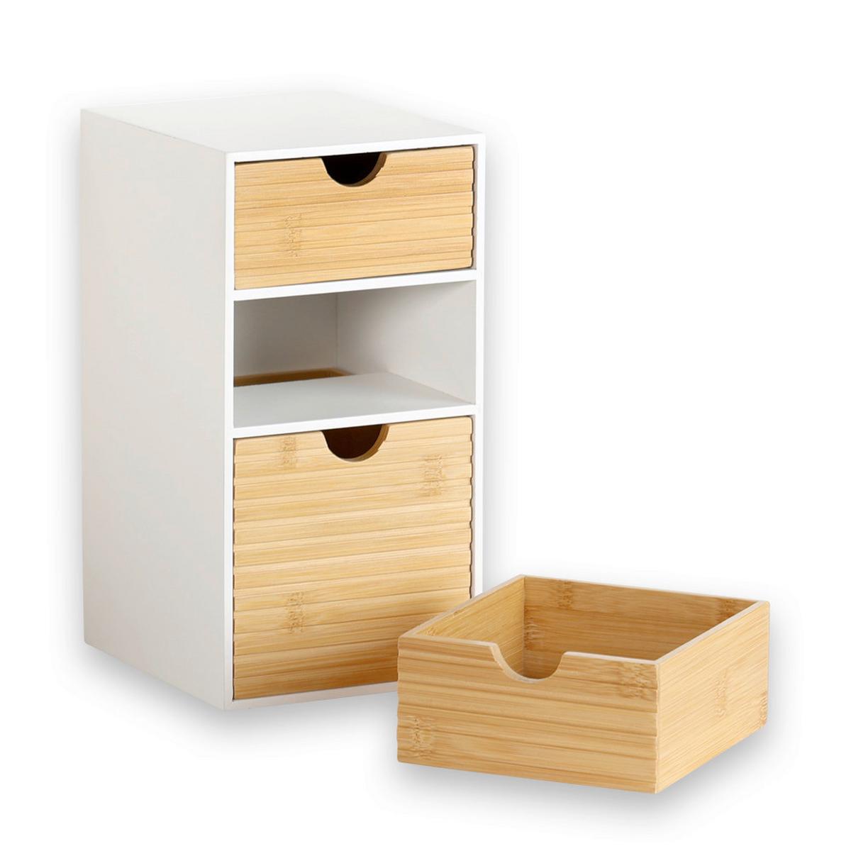 TISCHORGANIZER Bambus, Weiß/Naturfarben - Naturfarben/Weiß, Basics, Holz/Holzwerkstoff (14/16/27cm) - Kesper