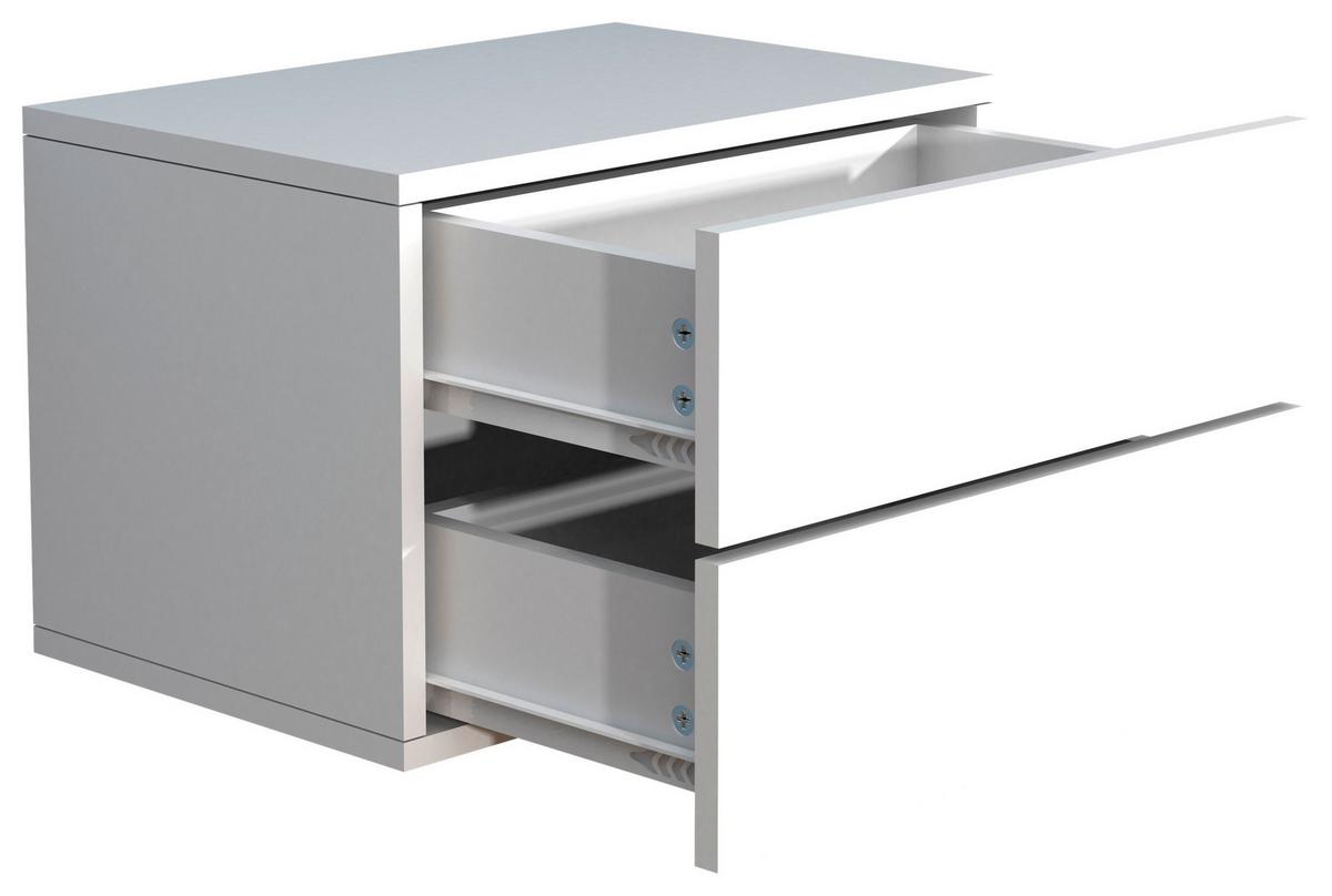 Nachtkästchen USAl L B: 45 cm Weiß - Weiß, MODERN, Holzwerkstoff (45/30/32cm) - MID.YOU