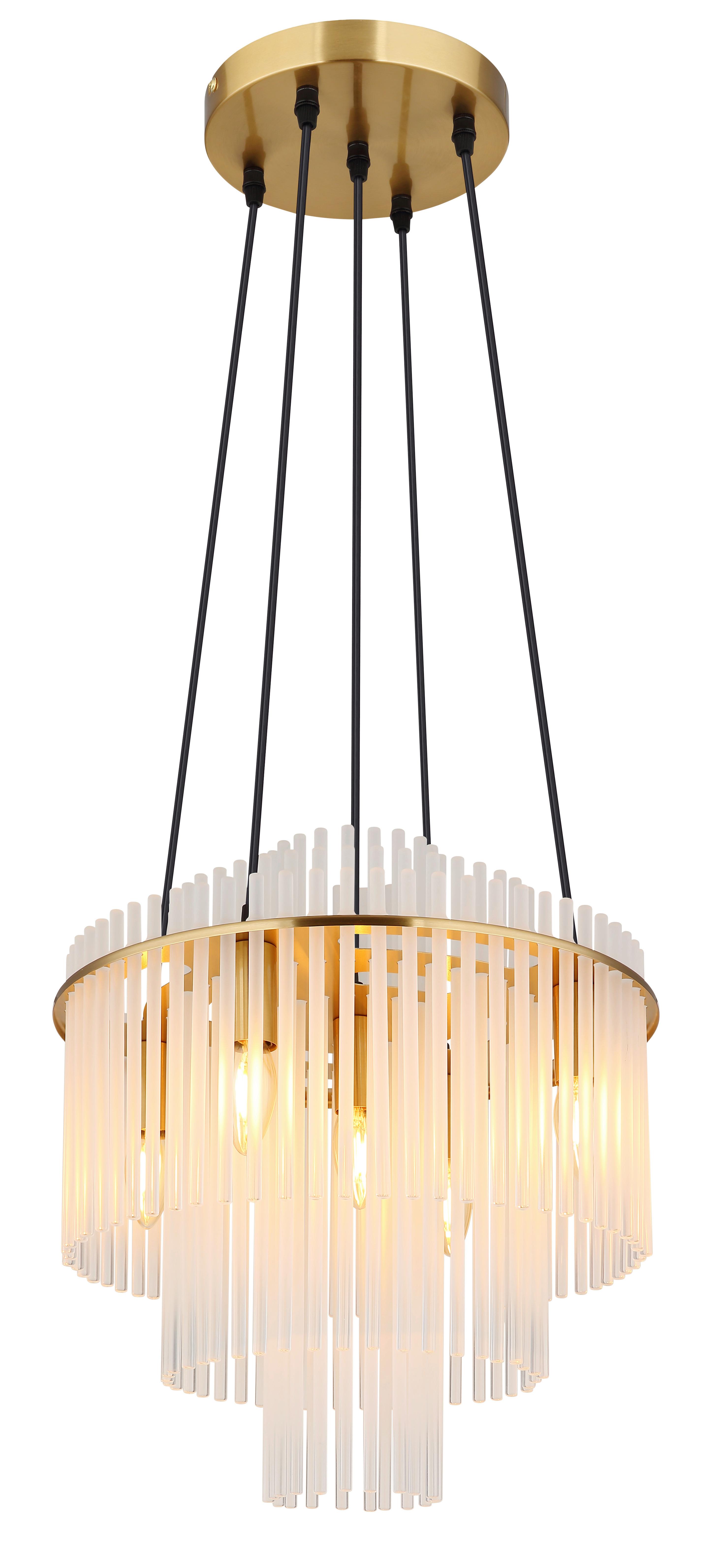 Hängeleuchte 15698h2m Gorley - Klar/Goldfarben, Basics, Metall (40/120cm) - Globo