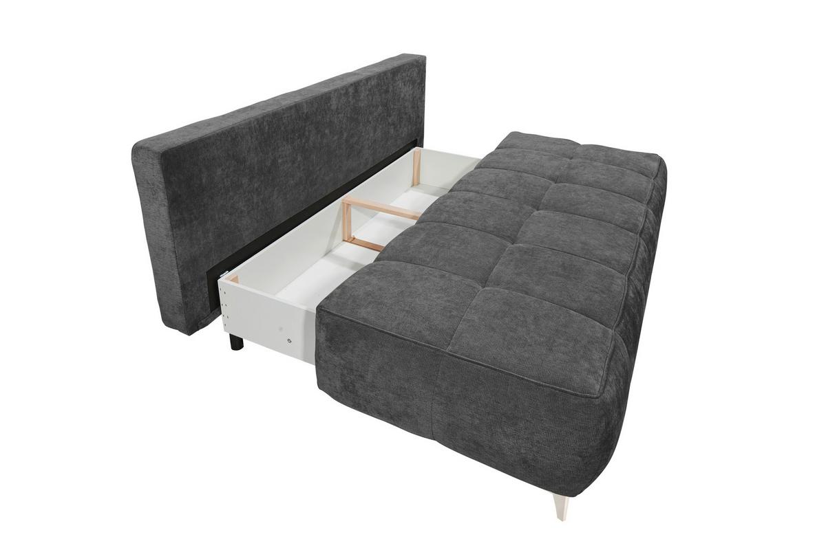 Schlafsofa Elisa Anthrazit, Schlaffunktion - Kaschmir/Anthrazit, MODERN, Textil (215/96/106cm) - MID.YOU
