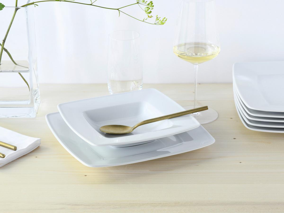 Tafelservice Victoria Porzellan 6 Personen - Weiß, Basics, Keramik - Creatable