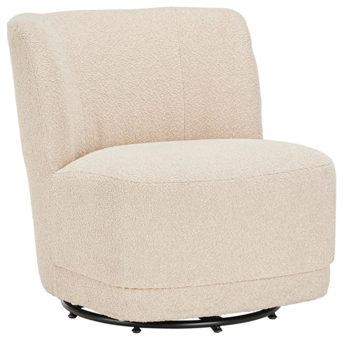 Dizajnové kreslo TURNER, béžové buklé - čierna/béžová, Romantik / Landhaus, kov/drevo (64/71/73cm) - Premium Living