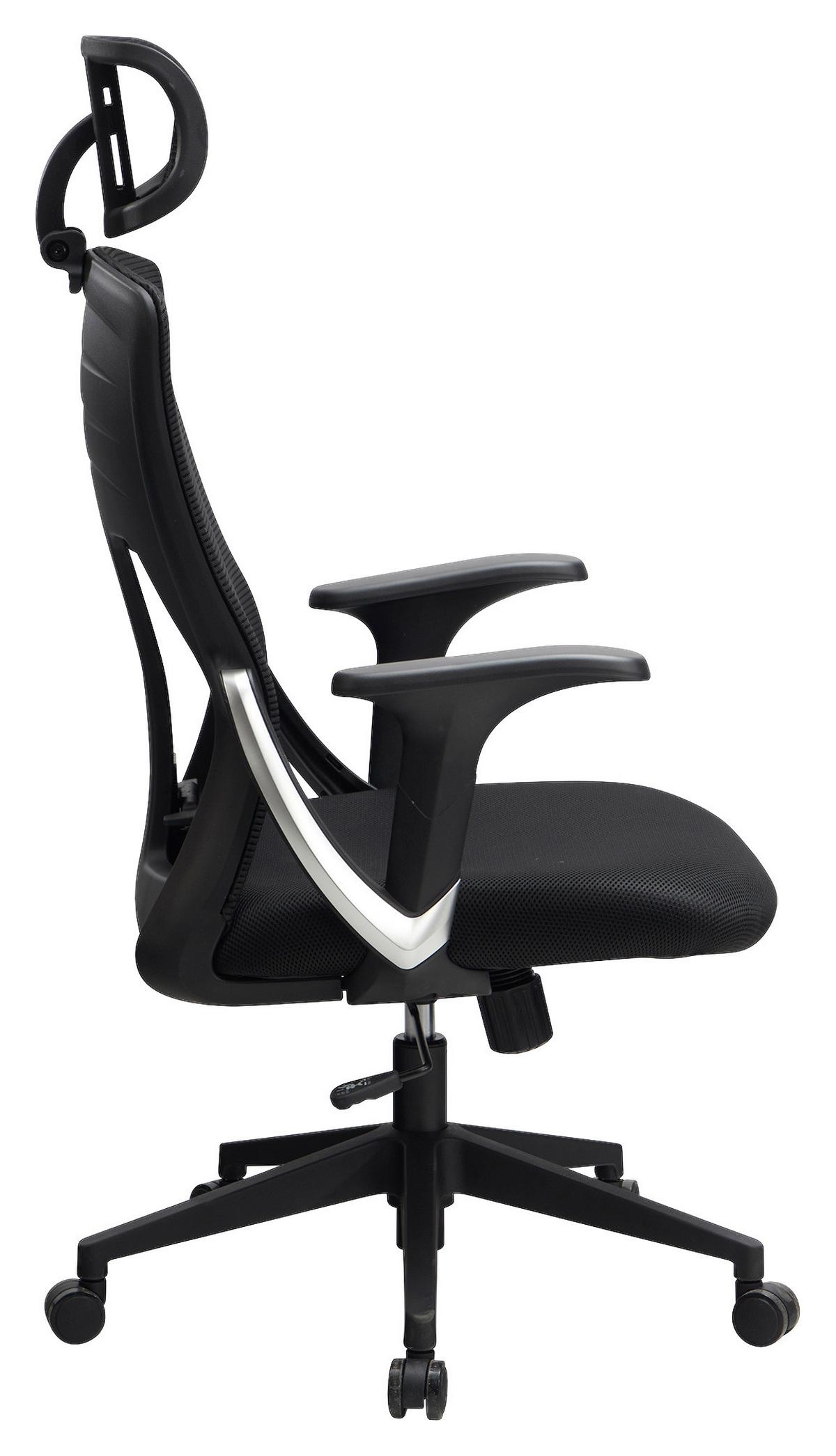Drehstuhl Schwarz B: 65 Cm - Schwarz, Design, Kunststoff/Textil (65/123/65cm) - MID.YOU