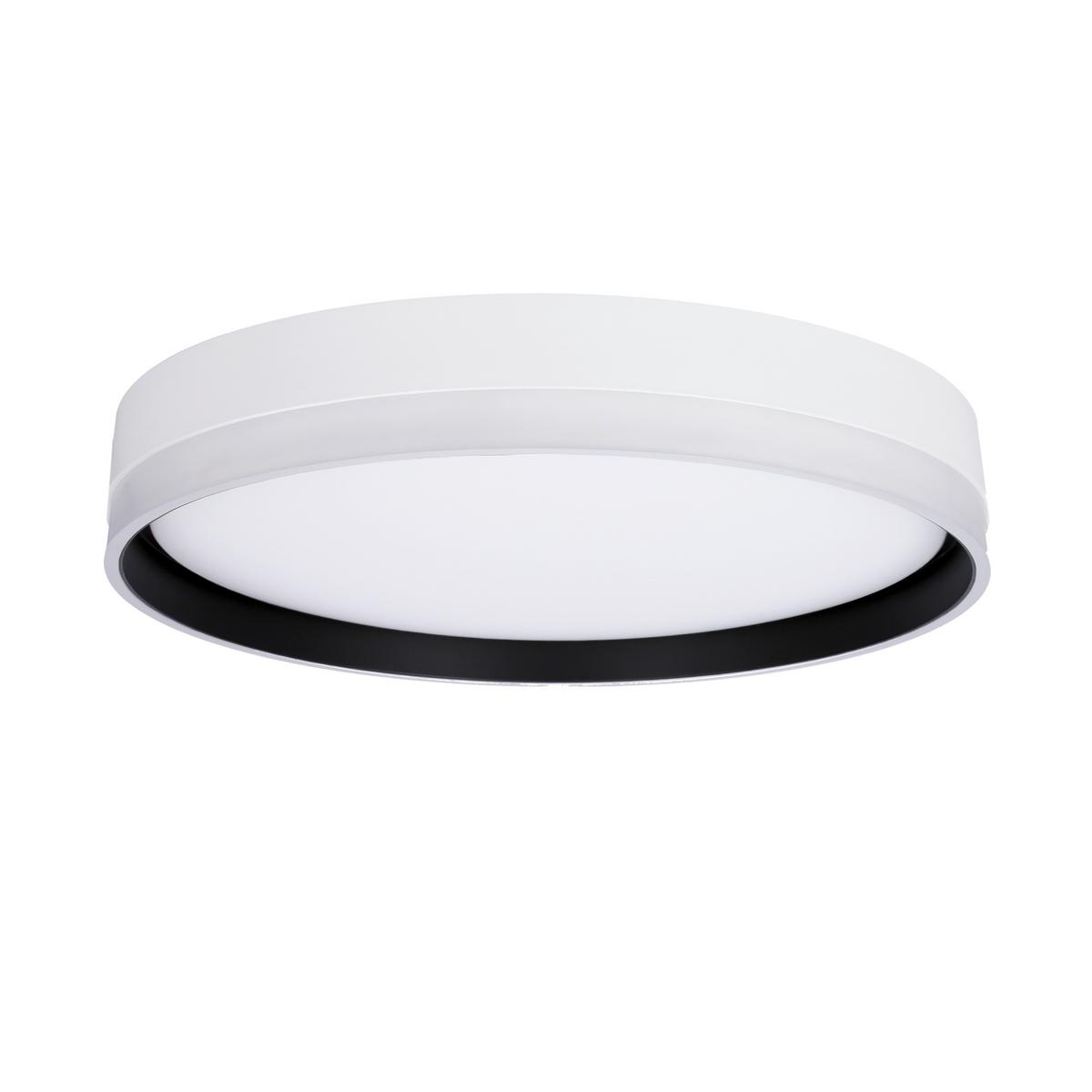 LED-Deckenleuchte 13-11305 Florida - Schwarz/Weiß, KONVENTIONELL, Kunststoff/Metall (40/40/7.5cm)