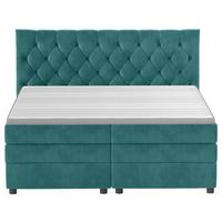 Boxspringbett Swing 9 Petrol 180x200 Cm H2 - Petrol/Schwarz, ROMANTIK / LANDHAUS, Textil (184/121/212cm) - James Wood