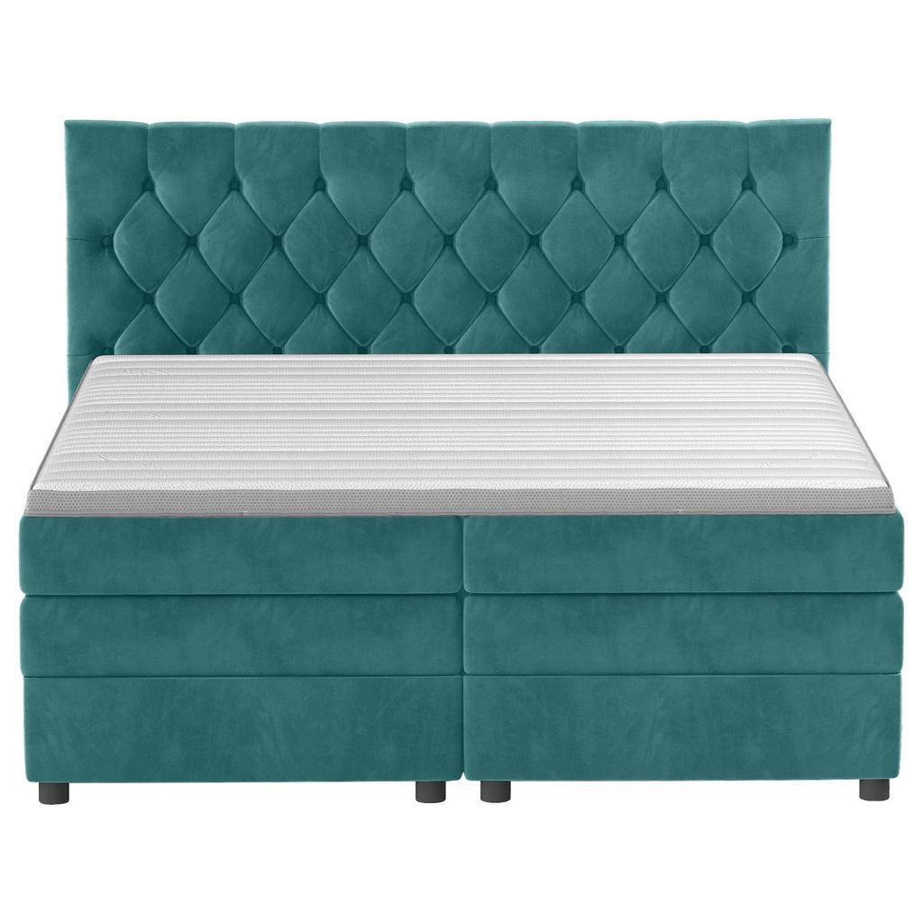 Boxspringbett Elio Petrol 180x200 Cm H2