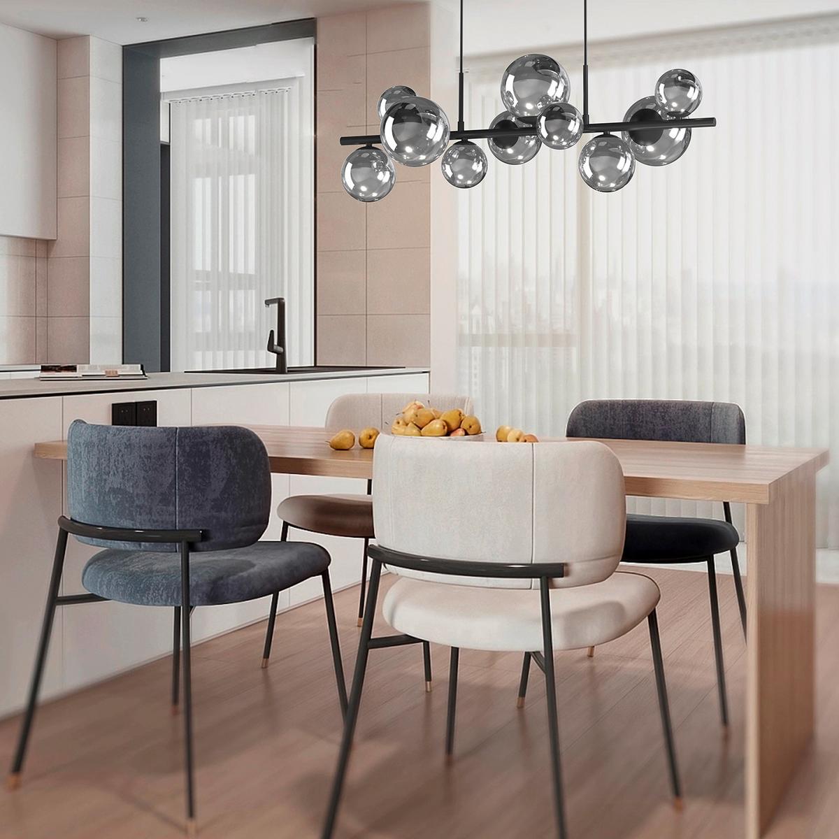 Pendelleuchte Paloma Schwarz L: 56 Cm - Schwarz, Design, Glas/Metall (86/33/150cm)