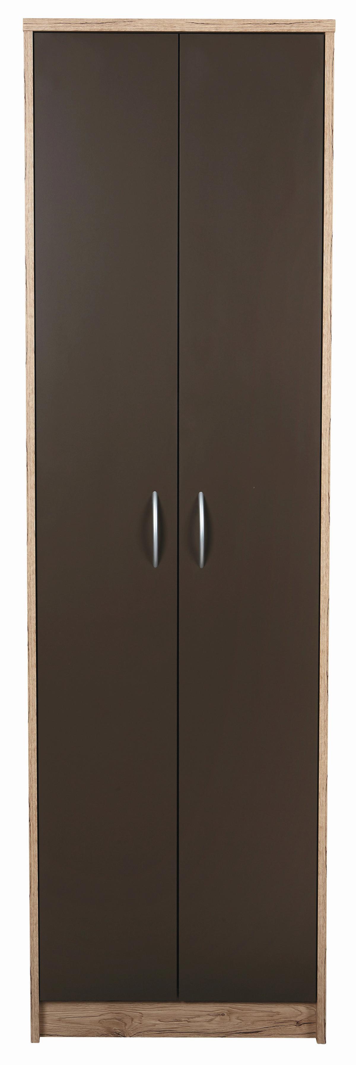 Drehtürenschrank 55 cm San Remo Hell/ Moorbraun Dekor - Eichefarben/Braun, KONVENTIONELL, Holzwerkstoff (55/190/26cm)
