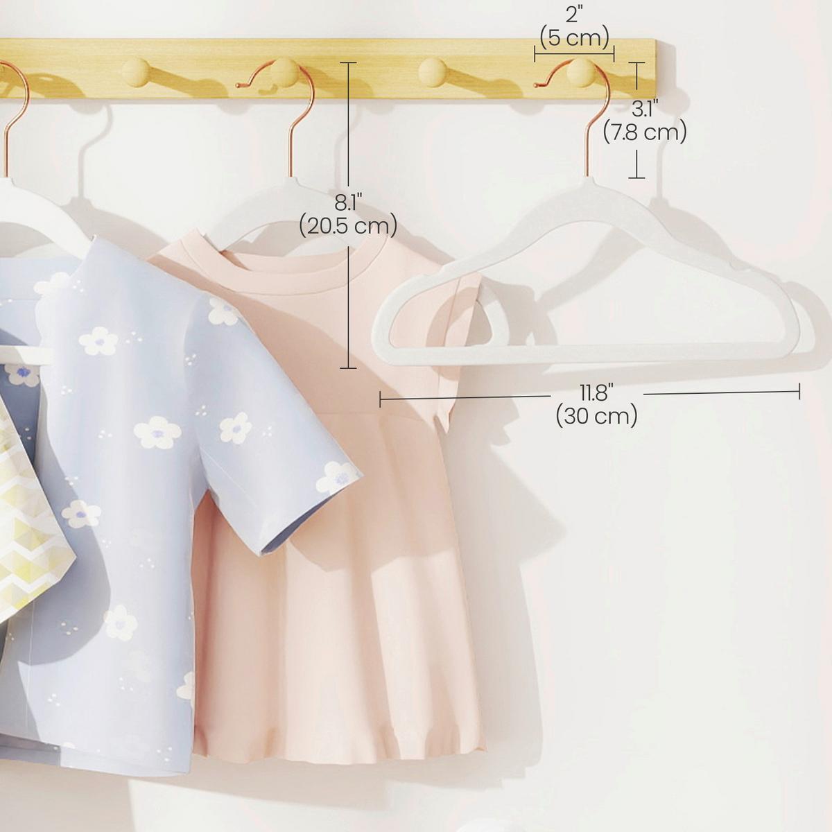Kinderkleiderbügelset Kid´s Velvet Hangers Weiß B: 30 cm - Weiß, Basics, Kunststoff/Metall (30cm)