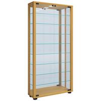 Vitrine Lumo Buchefarben B: 59 cm - Buchefarben/Schwarz, MODERN, Glas/Holzwerkstoff (59/114,8/18cm) - MID.YOU