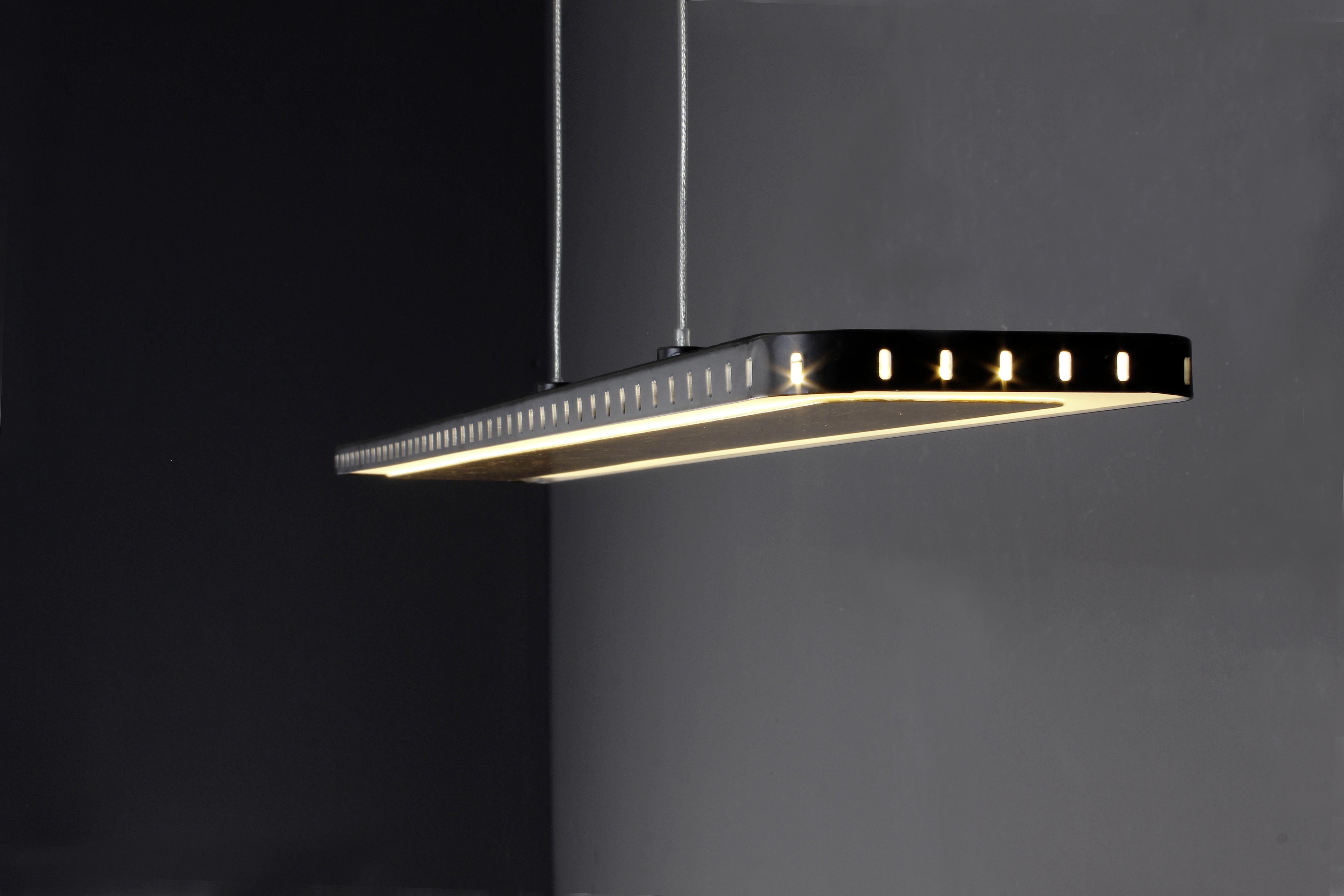 LED-Hängeleuchte Go Solaris H: 120 cm 2-Flammig dimmbar - Goldfarben/Schwarz, Design, Metall (70/12/120cm)
