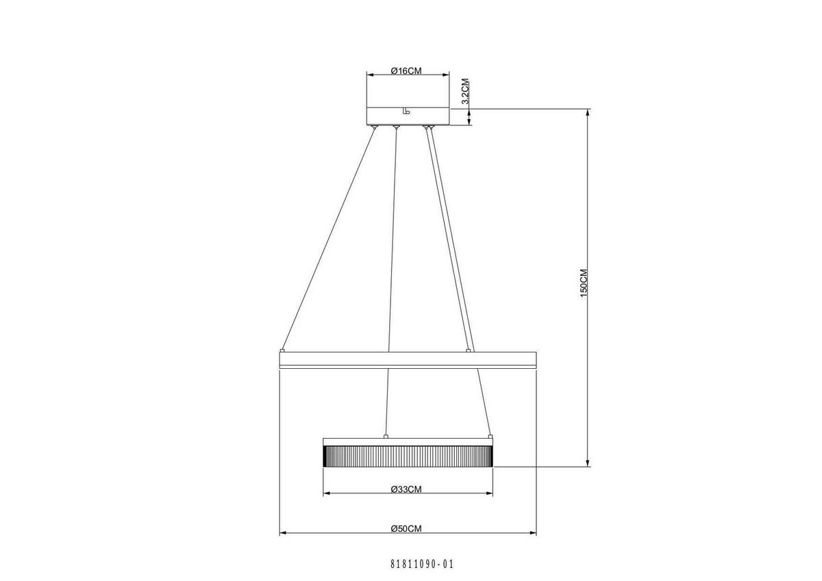 LED-Hängeleuchte, 3000k Cayla - Sandfarben/Transparent, Basics, Kunststoff/Metall (50/150cm) - Luca Bessoni