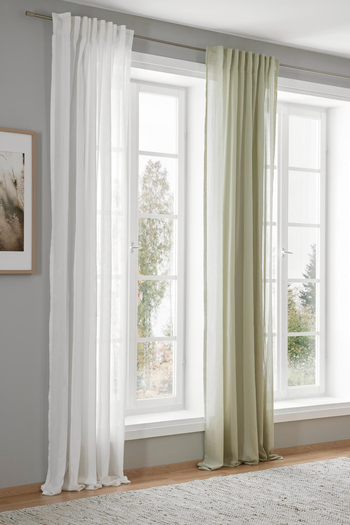 HOTOVÝ ZÁVĚS Bio-Luise, 2ks, 140/267cm - bílá, Natur, textil (140/267cm) - ecoTree
