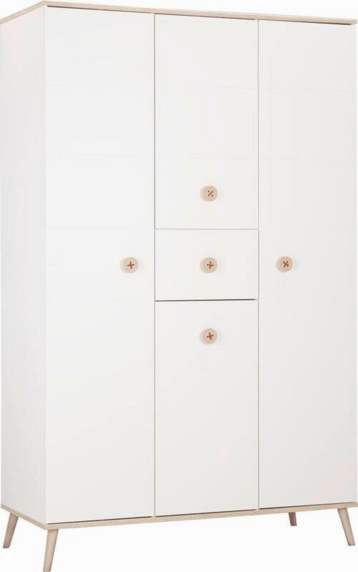 Nyílóajtós Szekrény Billund 125/202 Cm - tölgyfa színű/fehér, Modern, faalapú anyag/fa (125/202/55cm) - MID.YOU