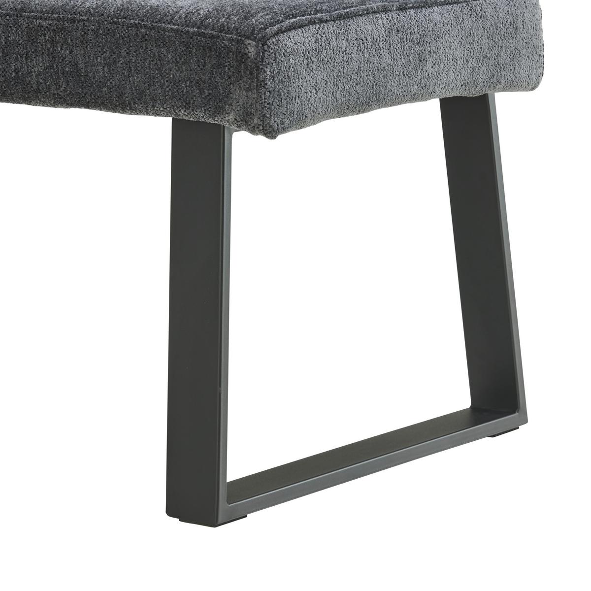Eckbank Magnus Dunkelgrau, S: 193x141 cm - Dunkelgrau/Schwarz, LIFESTYLE, Textil/Metall (193/141cm) - MID.YOU