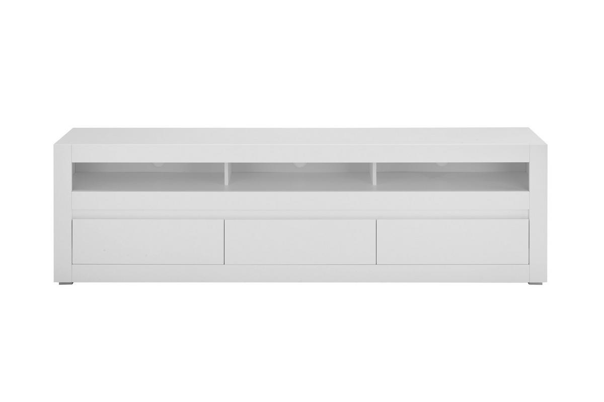 Lowboard Chester Weiß/Eichefarben B: 217cm - Eichefarben/Silberfarben, Design, Holzwerkstoff (217/63/42cm) - MID.YOU
