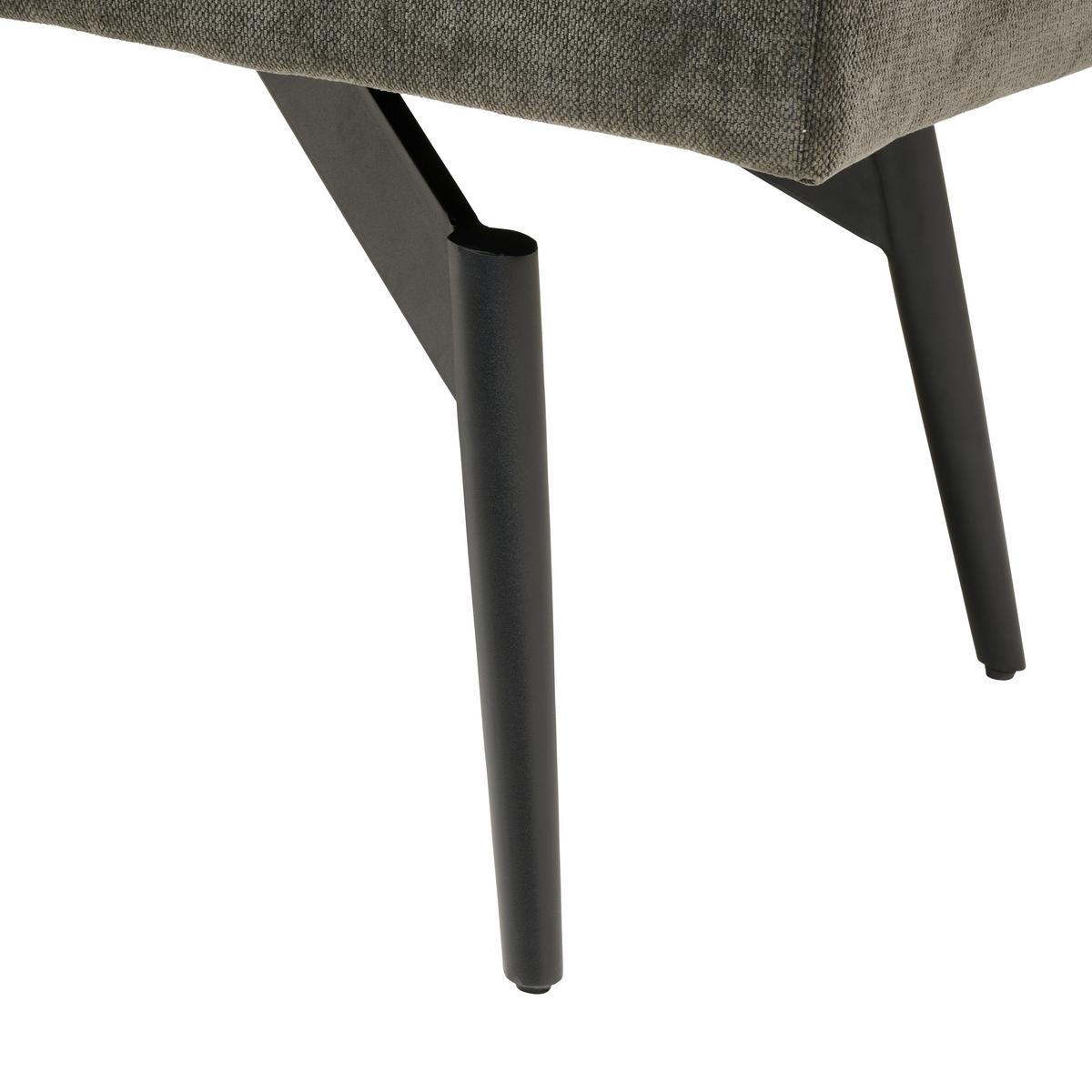 Eckbank Tinos Dunkelgrau, S: 190x150 Cm - Dunkelgrau/Schwarz, KONVENTIONELL, Textil/Metall (190/150cm) - MID.YOU