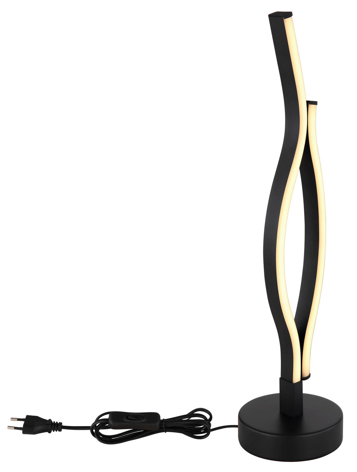 Led-tischleuchte Geronimo Schwarz Weiß D: 12 Cm - Schwarz/Weiß, Design, Kunststoff/Metall (12/47cm) - Globo