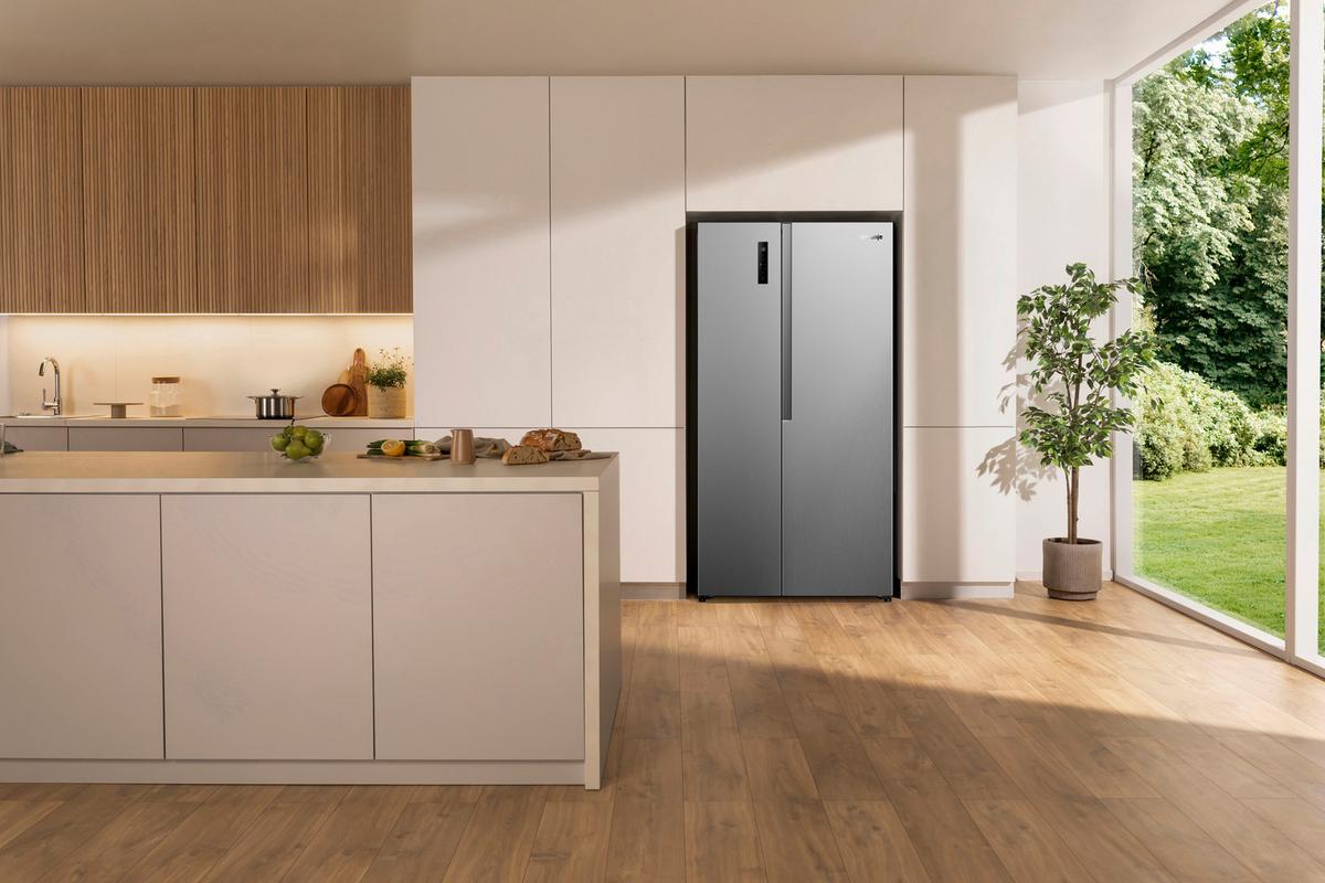 Side-By-Side NRS917E41X EEFK:E GesamTVolumen ca.544 L - Edelstahlfarben, Basics, Glas/Kunststoff (91,1/178,6/61,5cm) - Gorenje