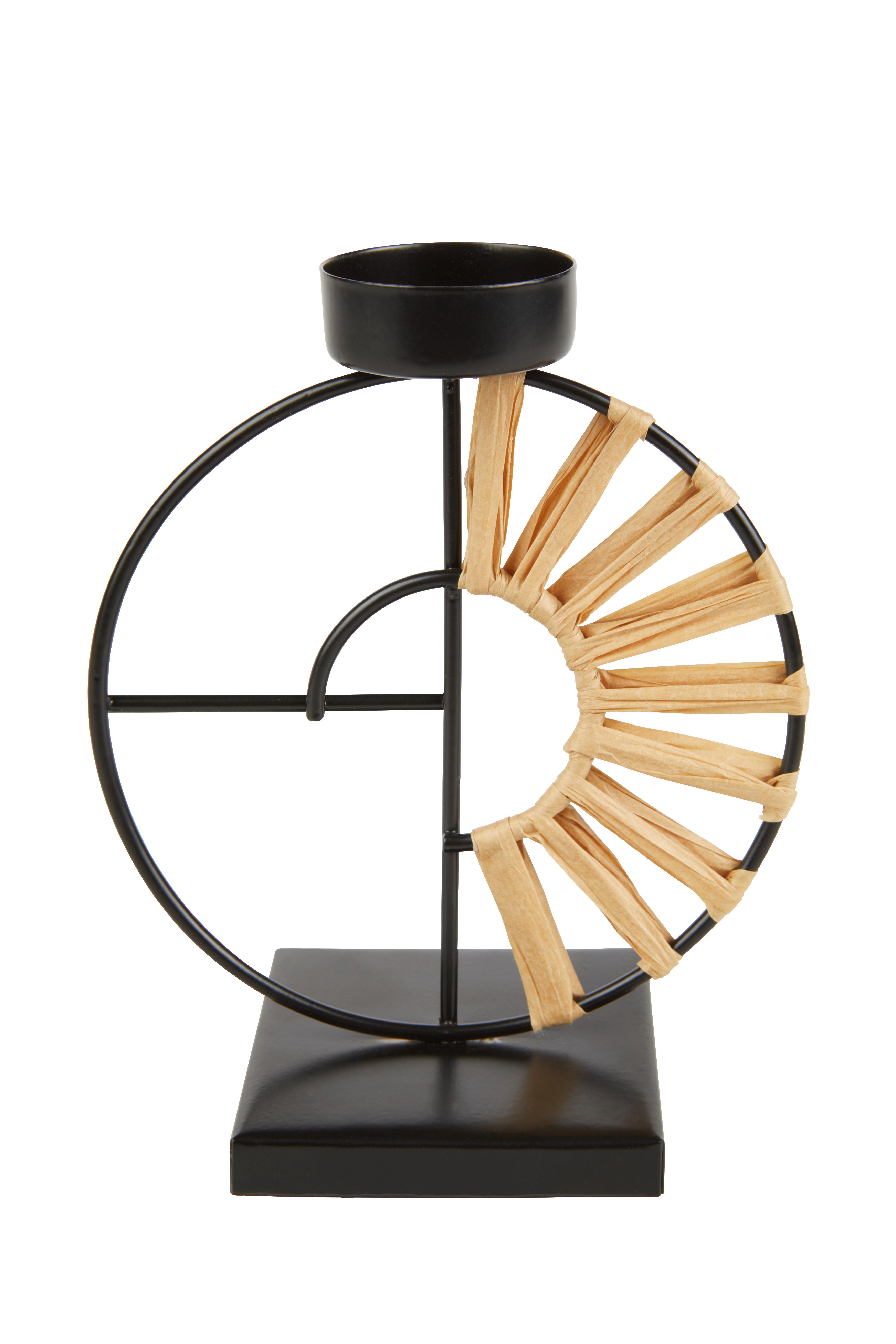 Kerzenhalter Sani - Hellbraun/Schwarz, Basics, Kunststoff/Metall (12/14.5/7cm) - Luca Bessoni