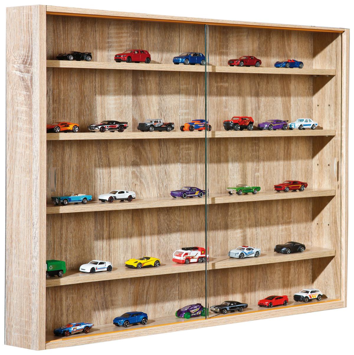 ZÁVĚSNÁ VITRÍNA COLLECTY - Sonoma dub, kompozitní dřevo/sklo (80/60/9.5cm) - Mömax