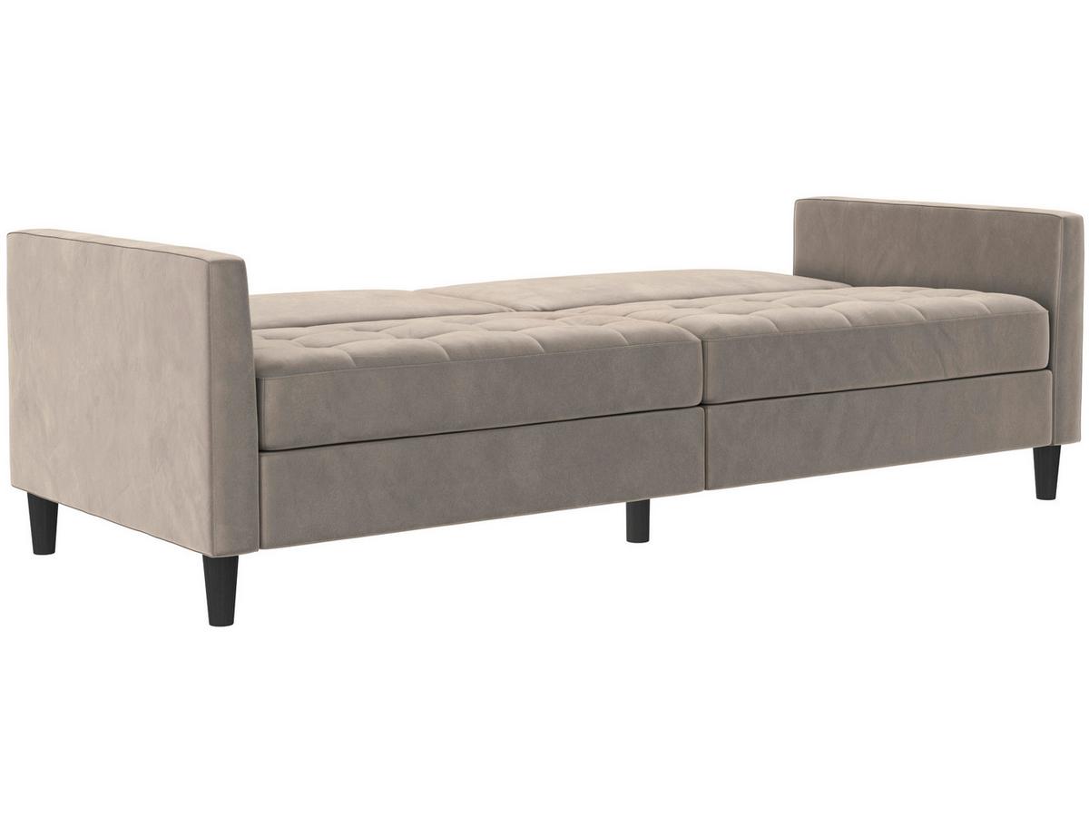 Schlafsofa Palermo Taupe, mit Schlaffunktion - Taupe/Schwarz, Basics, Textil (207/86/86cm) - Livetastic