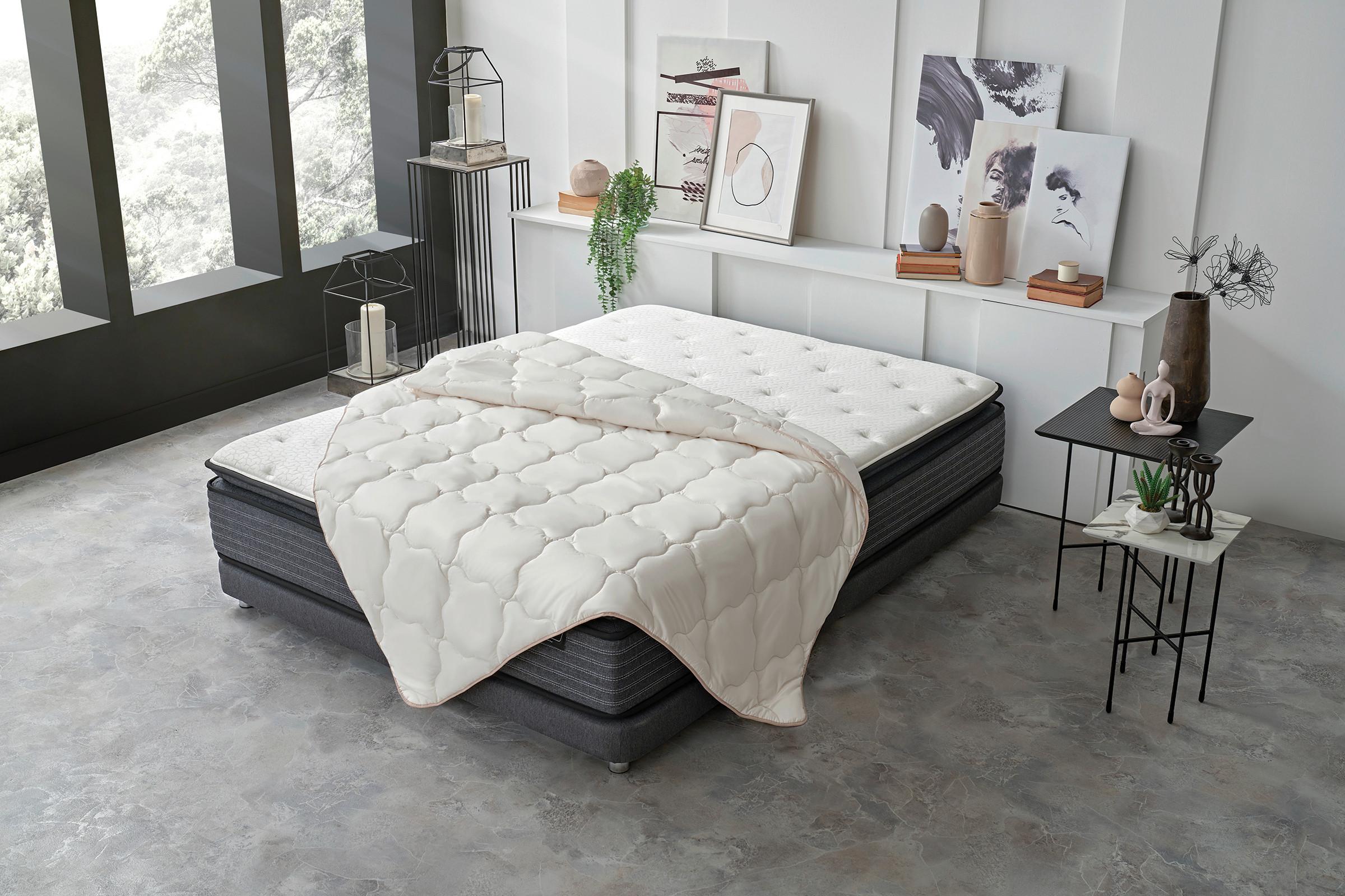 Bettdecke Superwashed Wolle - Weiß, Basics, Textil (135/200/17,33cm) - Yatas