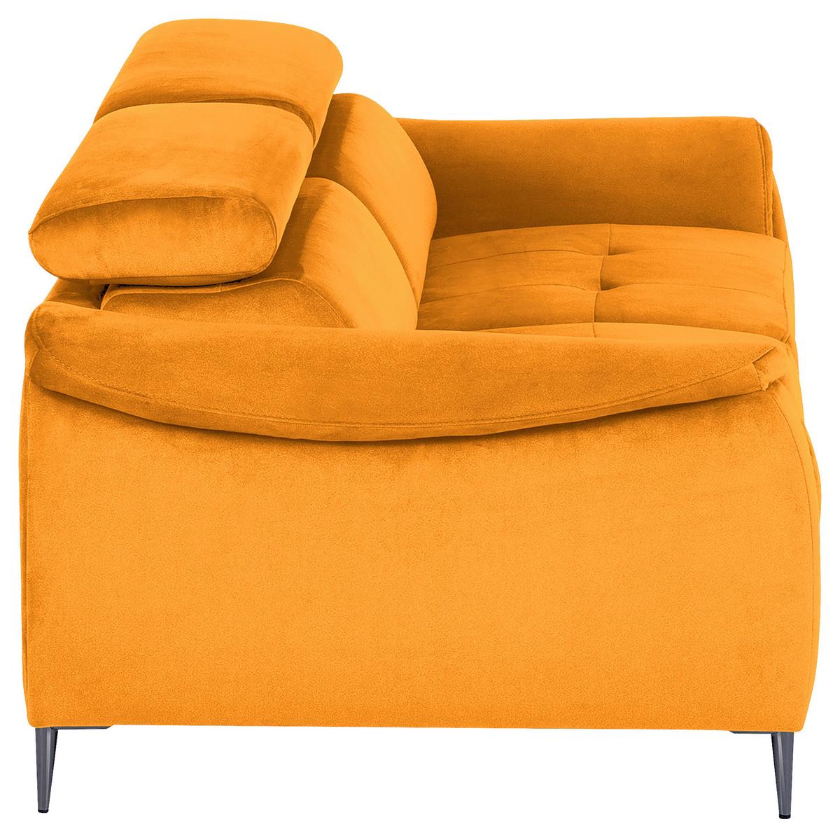 Schlafsofa Pafos Gelb B: 203 cm - Chromfarben/Gelb, Design, Textil (203/77-98/103cm) - MID.YOU