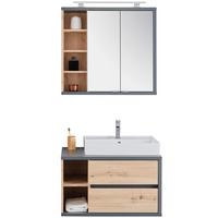 Badezimmer Camillo Anthrazit/Eiche Dekor 3-Teilig - Anthrazit/Eiche Artisan, MODERN, Holzwerkstoff (80/170/46cm)