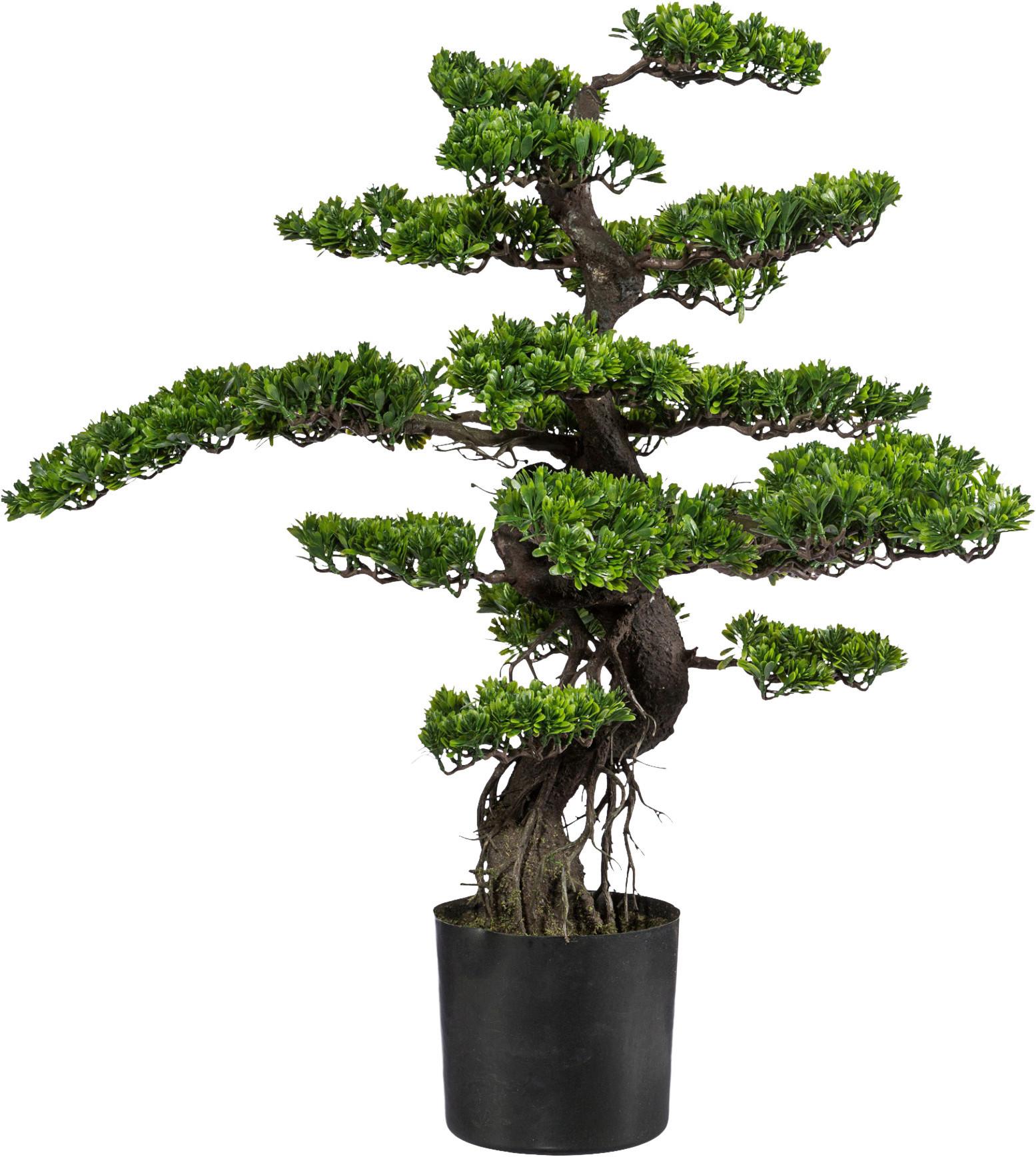 Kunstpflanze Bonsai H: 90 cm - Schwarz/Braun, Design, Kunststoff (90cm) - P & B