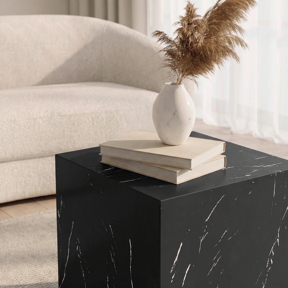 KONFERENČNÍ STOLEK EZRA - černá, Moderní, kompozitní dřevo (40/45,5/40cm) - Bessagi Home