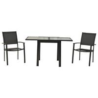 Gartenset Milano - Graphitfarben/Grau, MODERN, Textil/Metall - Gardenson