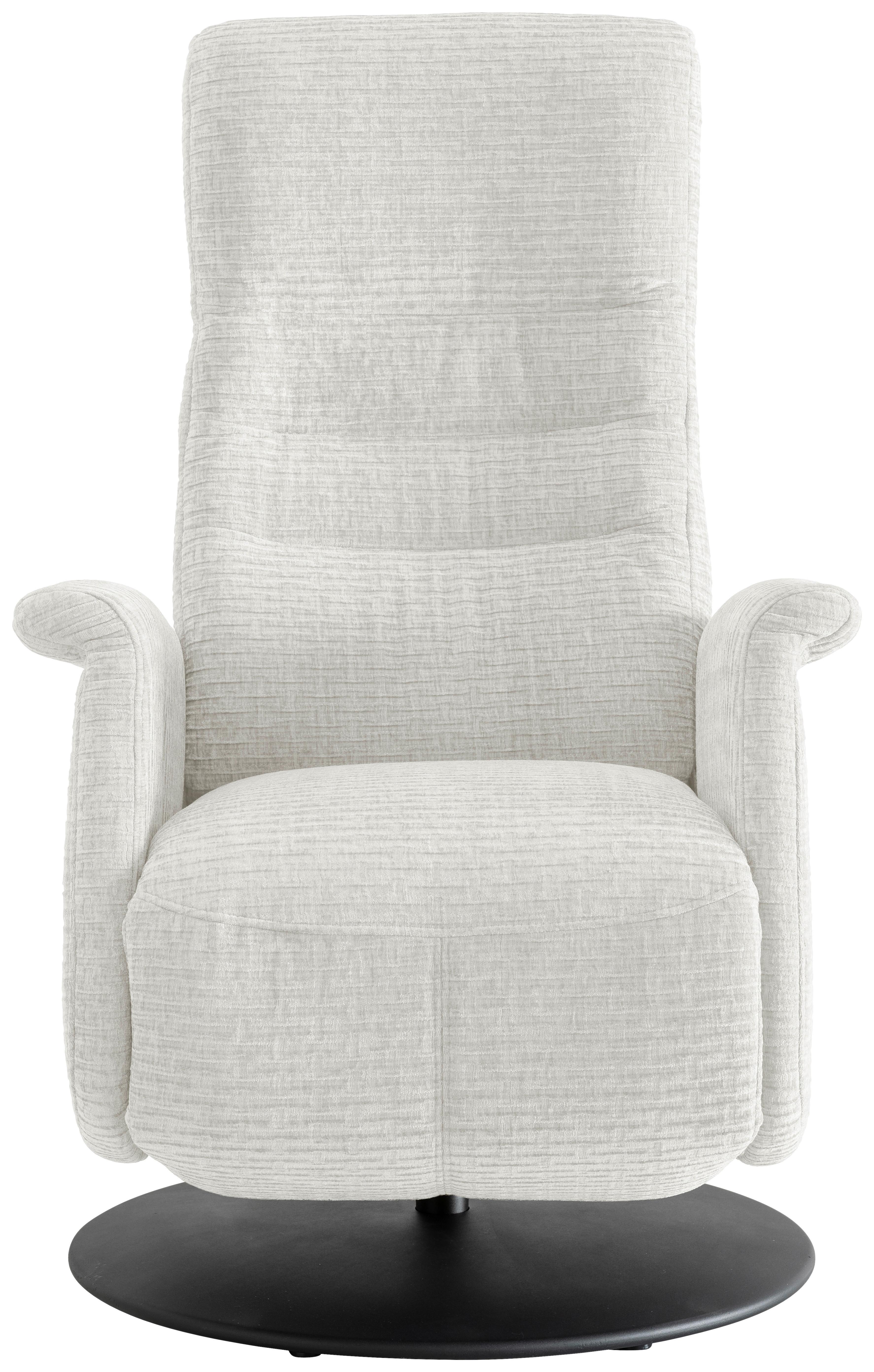 Relaxsessel Latina Creme 360 Grad Drehbar, B: 72 Cm - Schwarz/Weiß, MODERN, Textil (72/118/85-165cm) - Livetastic
